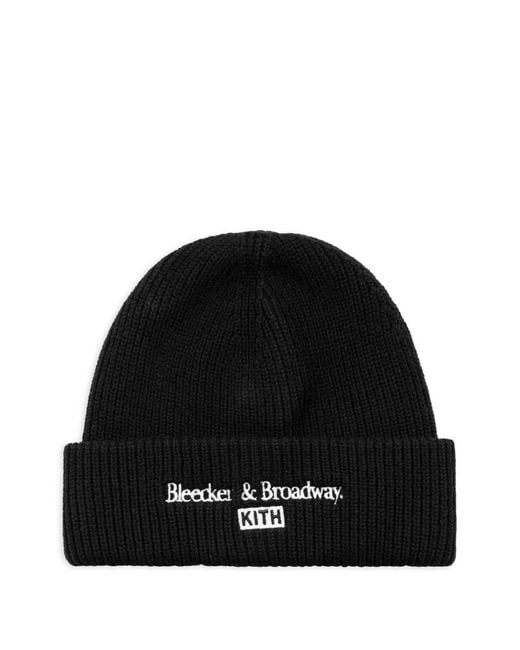 Kith Black Mia Embroidered Beanie for men