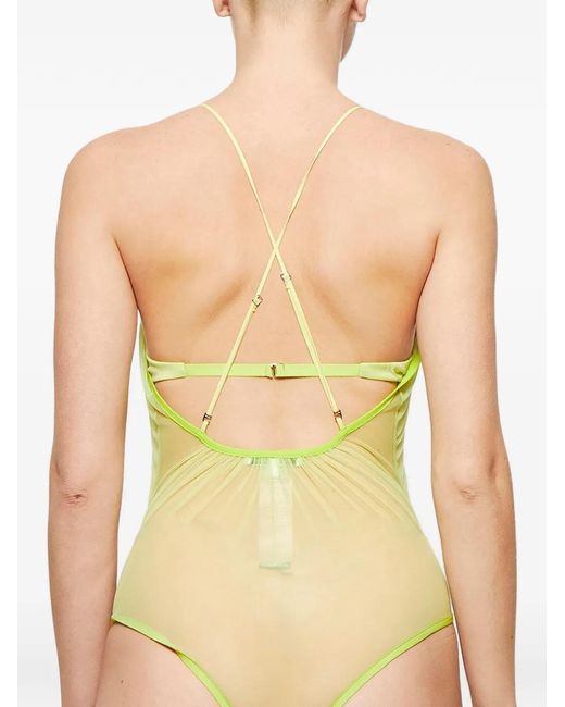 Nensi Dojaka Yellow Cami Gathered Bodysuit