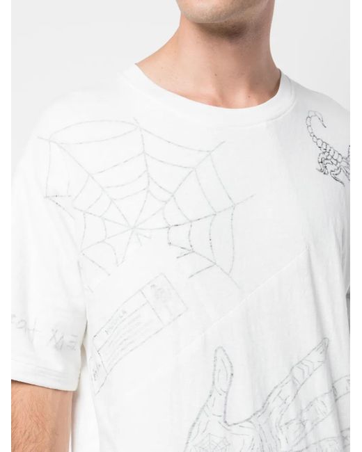 Haculla White Mixed Mania Oversized T-Shirt for men