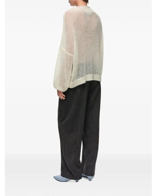 Bimba Y Lola Natural Pull En Mohair Ivoire À Col Montant