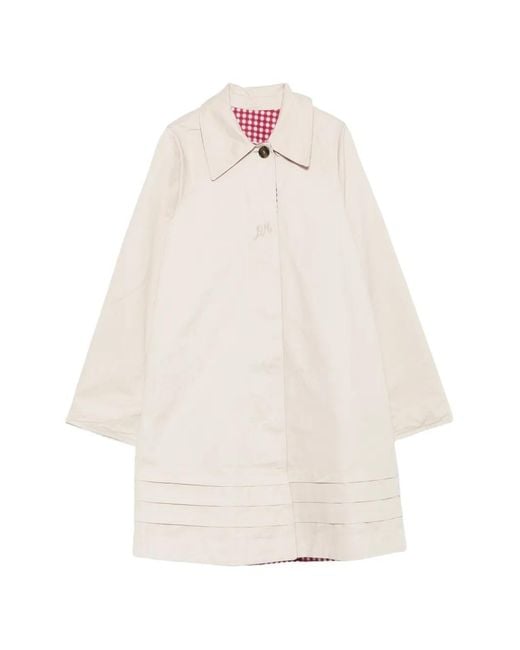 Damson Madder White Mercedes Bow-Detail Reversible Trench Coat