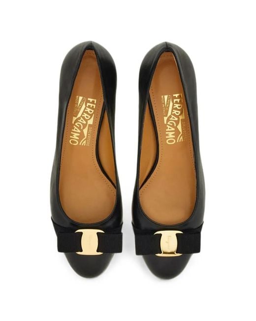 Ferragamo Black Vara Bow Pumps