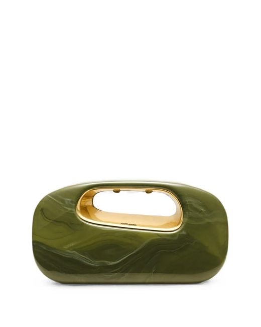 Cult Gaia Green Amara Marbled Clutch Bag