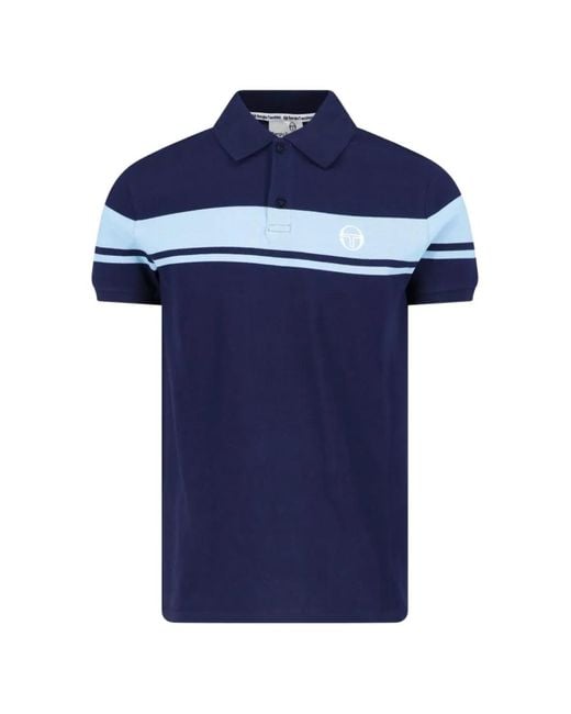 Sergio Tacchini Blue Youngline Striped-Detail Polo Shirt for men