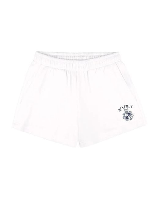 Sporty & Rich White Beverly Hills Crest Shorts