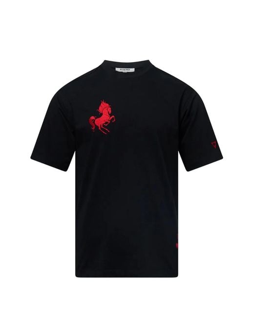 Black Jack Jewelry Black Horse-Motif T-Shirt