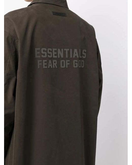 Fear Of God Gray Cotton Long Coat for men