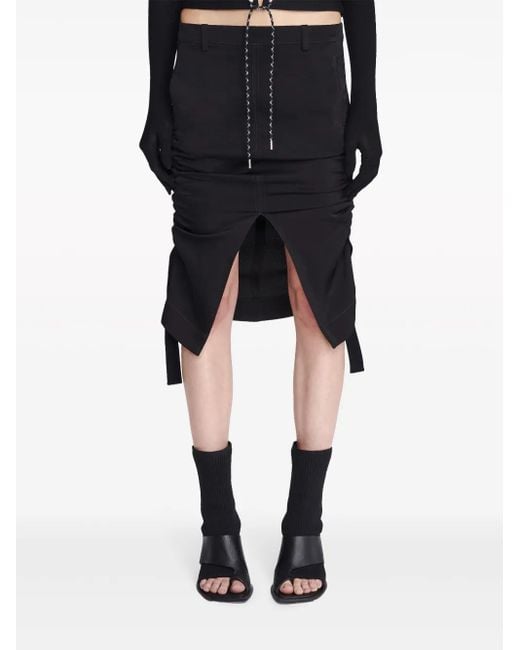 Dion Lee Black Cinch Midi Skirt