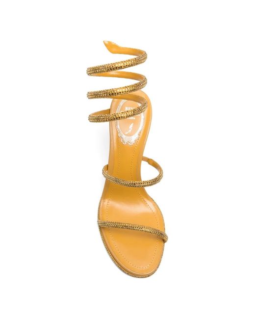 Rene Caovilla Metallic Stiletto Sandals