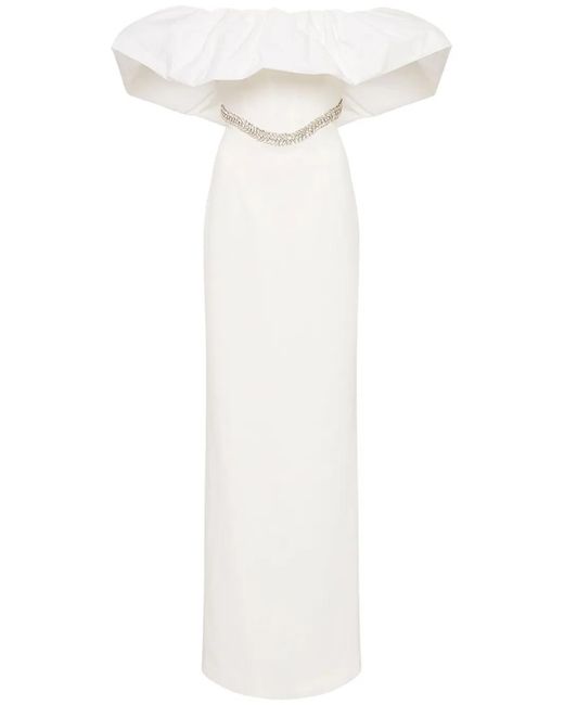 Rebecca Vallance White Alpine Ruffle-Detail Gown