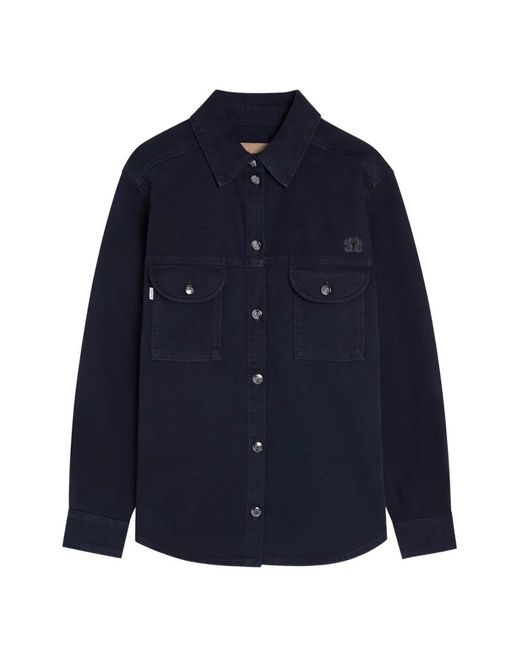 Blazé Milano Blue Berber Logo-Embroidered Denim Shirt