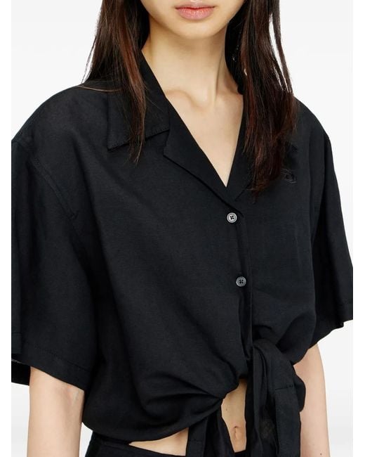 DIESEL Black Stall Tie-Front Mini Dress