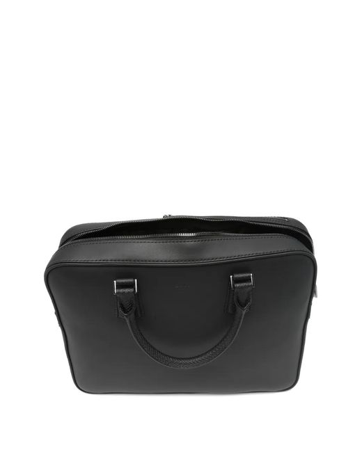 Boss Black Woven-Handle Briefcase for men