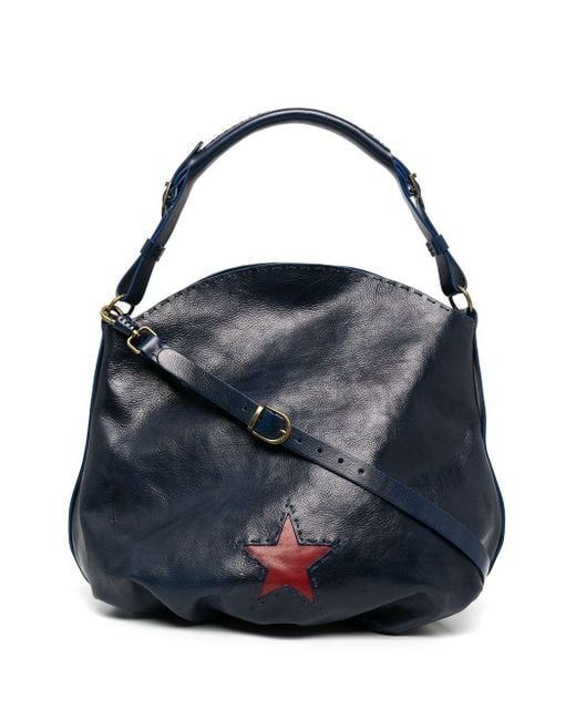 Madison Maison Blue Leather Star-detail Shoulder Bag