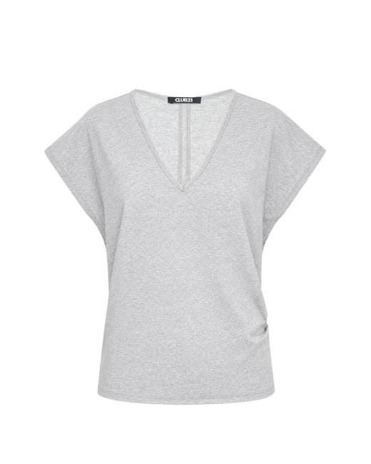 Club21 Collection Gray Leonie V-Neck T-Shirt