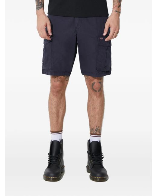 Napapijri Blue Noto Logo-Patch Cargo Shorts for men