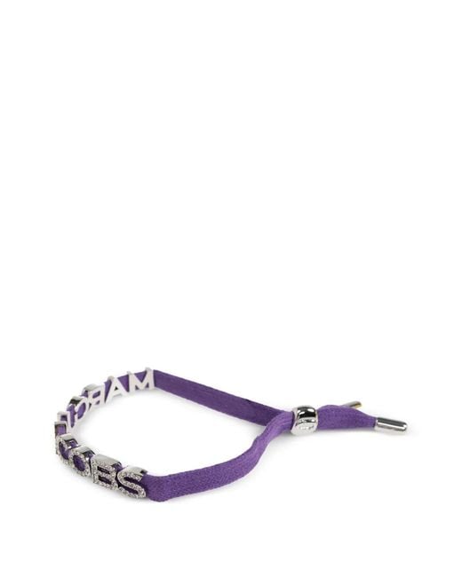 Marc Jacobs Purple Crystal-Embellished Logo Bracelet
