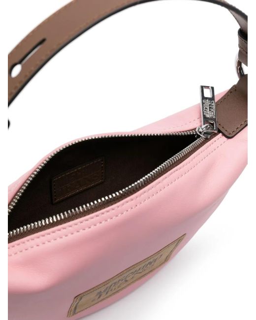 Borsa A Spalla Con Applicazione di Moschino in Pink