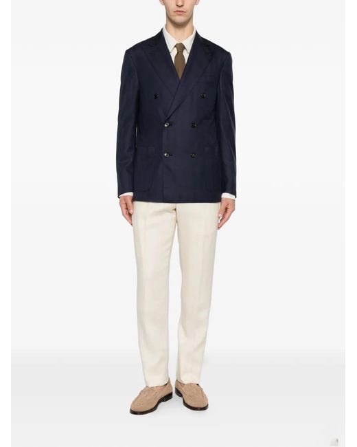 Corneliani Blue Double-Breasted Jacket for men