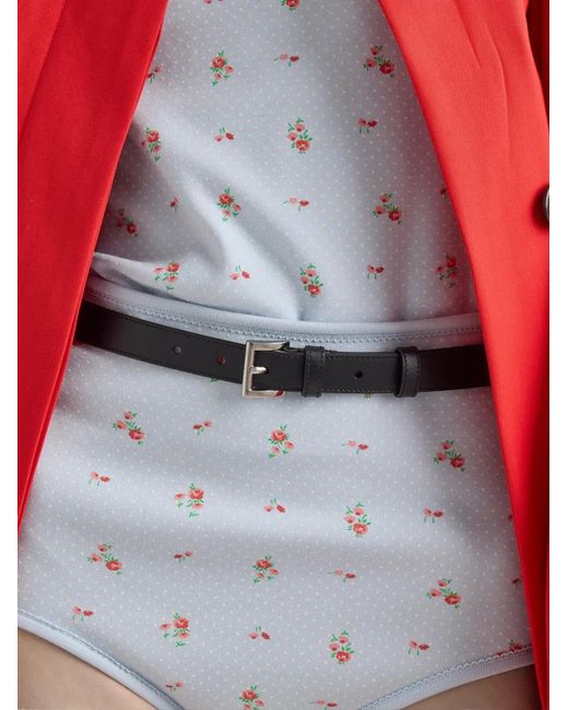 Prada White Leather Belt