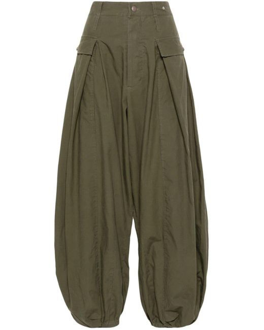 R13 Green Jesse Cropped Tapered Trousers