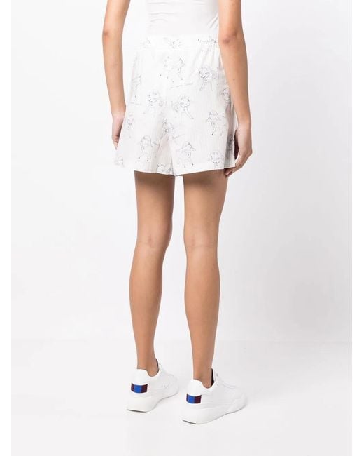 Stella McCartney White Logo-Print Shorts