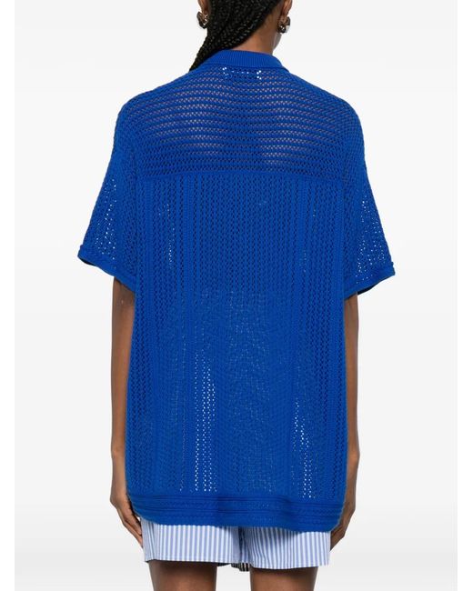Bompard Blue Open-Work Buttoned Shirt