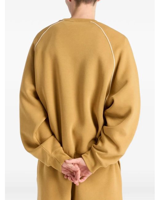 New Balance Yellow Trackside Fleece Crew-Neck Sweatshirt for men