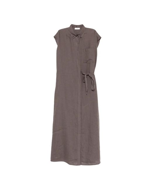 Vestido Midi Con Cinturón Panicale de color Brown
