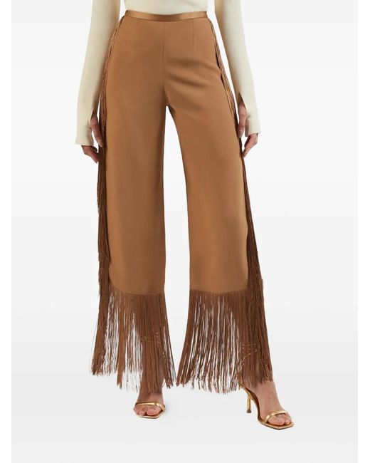 Taller Marmo Brown Nevada Fringed-Hem Trousers