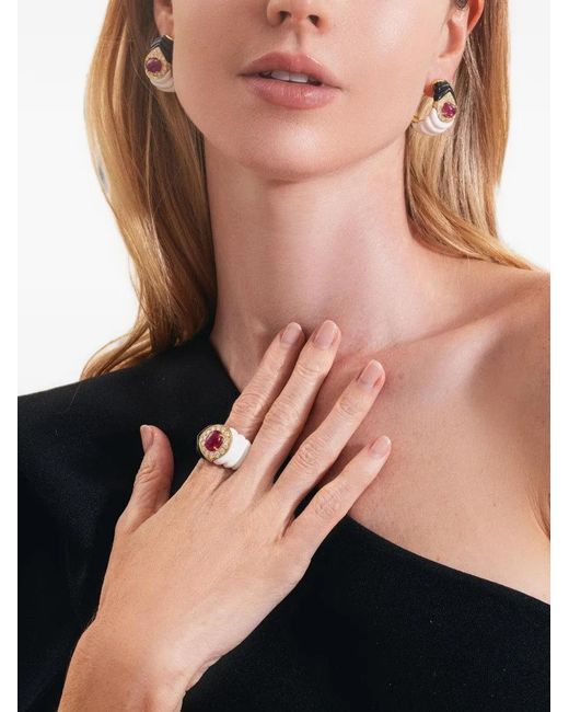 Andreoli White Ruby And Diamond Earrings
