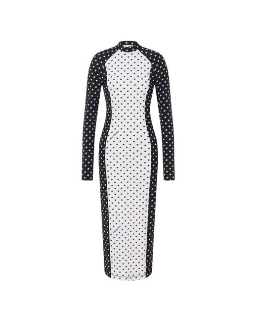 Love Moschino Blue Printed Technical Jersey Dress