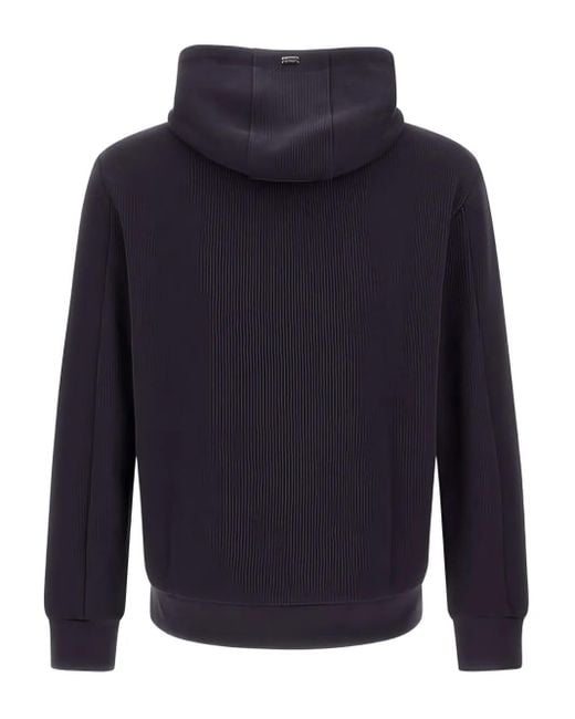 Herno Blue Ribbed Sweatshirt for men