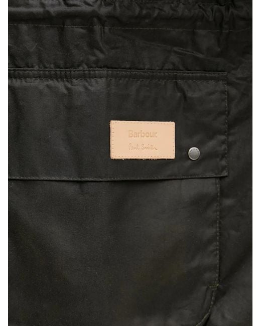 Barbour Black X Paul Smith Hooded Drawstring Jacket for men