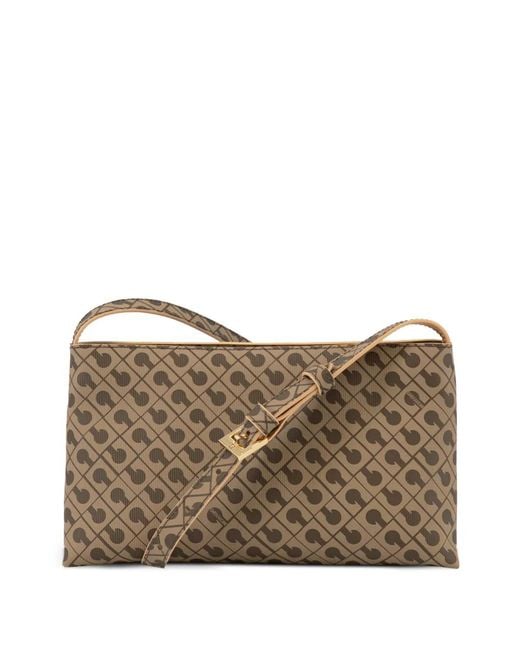 Gherardini Brown Medium Half Moon Leather Shoulder Bag