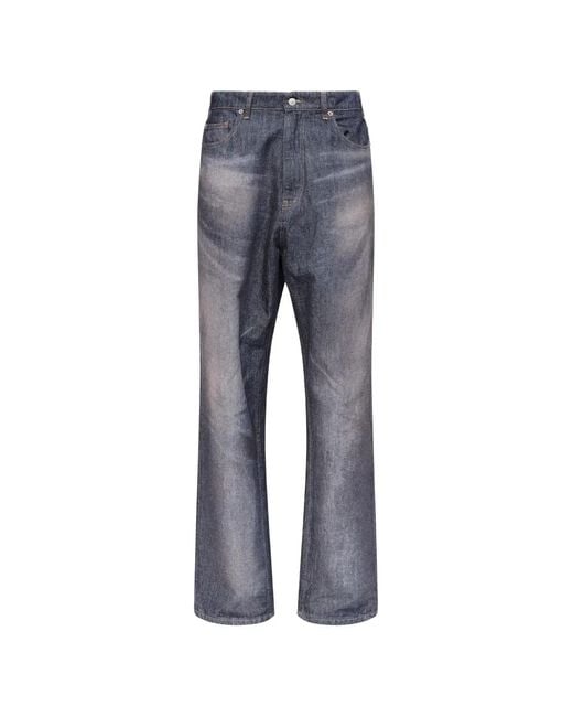 MM6 by Maison Margiela Blue Faded Denim Trousers for men