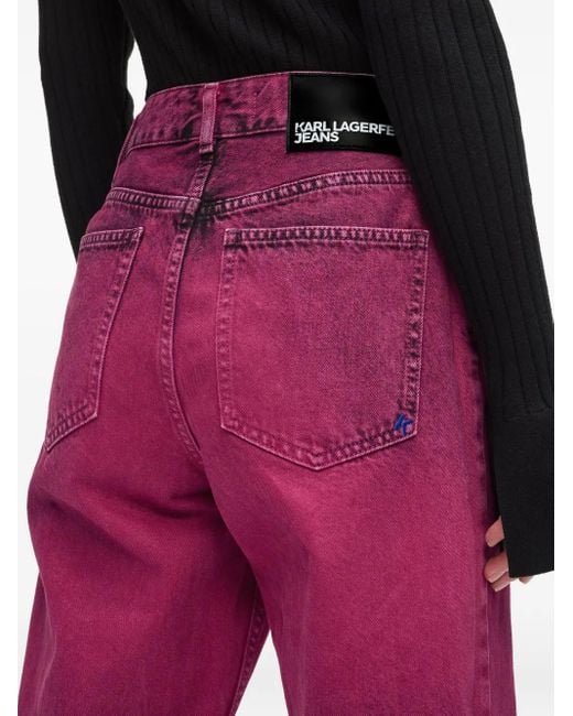 Karl Lagerfeld Red Logo-Patch Jeans