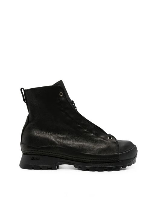 Guidi Black Lace-Up Leather Hiking Boots for men