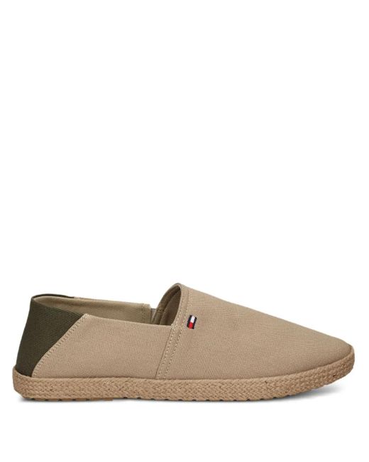 Tommy Hilfiger Brown Logo-Embroidered Espadrilles for men