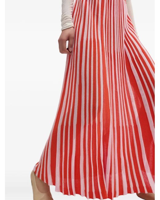 MACCAPANI Red Terry Striped Skirt