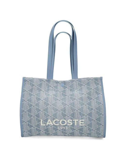 Lacoste Blue Large Heritage Tote Bag
