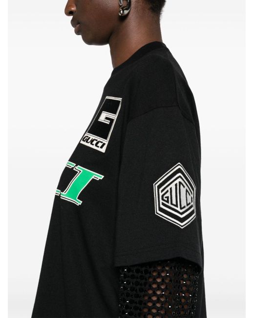Gucci T-shirt Met Logoprint in het Black