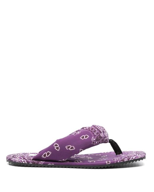 Sandalias planas con estampado bandana The Attico de color Purple
