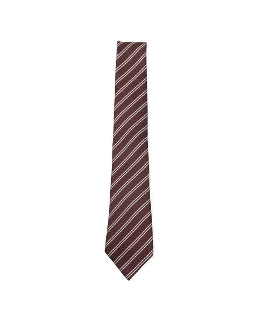 Zegna Purple Striped Silk Tie for men
