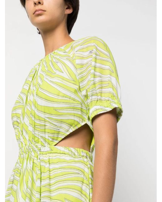 MICHAEL Michael Kors Green Zebra-Print Cotton Midi Dress