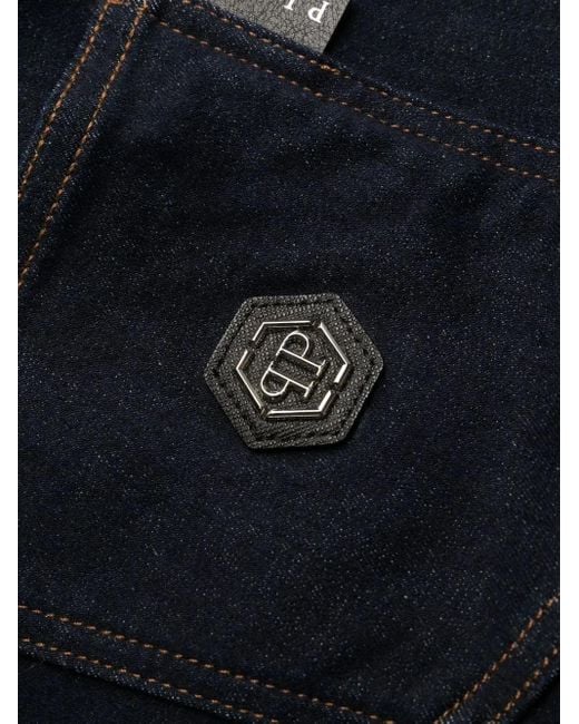 Philipp Plein Blue Mid-Rise Skinny Jeans
