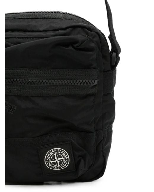 Stone Island Black Nylon Crossbody Bag for men
