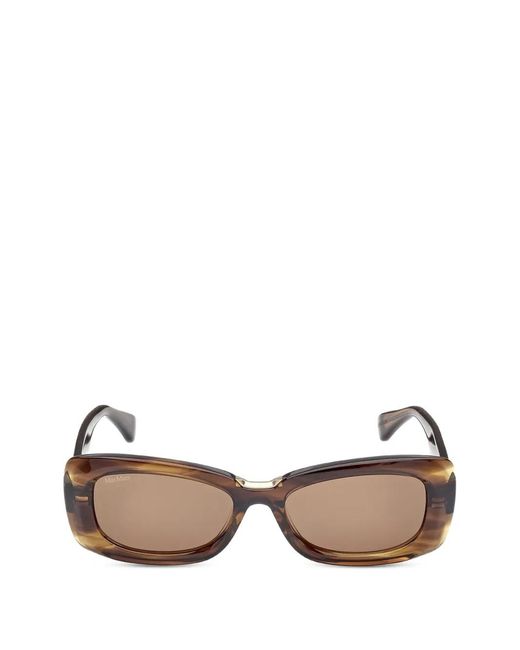 Max Mara Eyewear Green Rectangle-Frame Sunglasses
