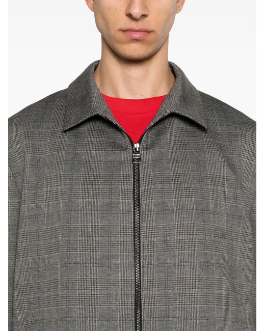 HUGO Gray Logo-Embroidered Jacket for men