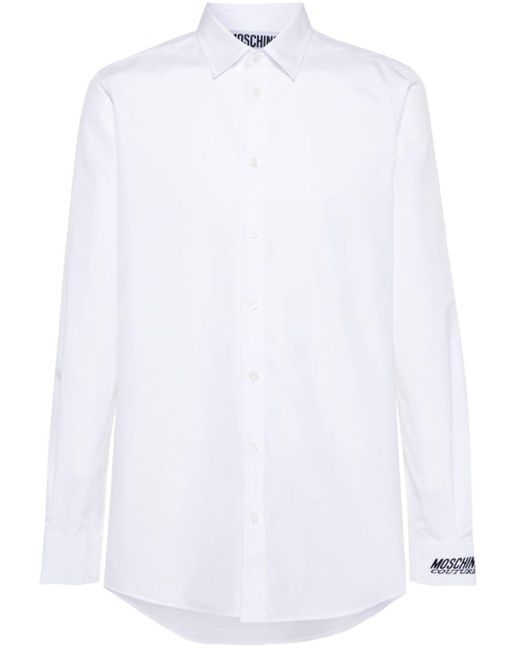 Moschino White Logo-embroidered Shirt for men